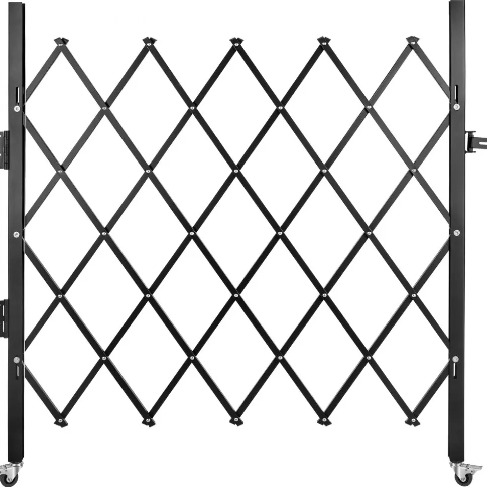 VEVOR Single Folding Security Gate, 48" H x 66" W Folding Door Gate, Steel Accordion Security Gate, Flexible Expanding Security Gate, 360° Rolling Barricade Gate, Scissor Gate or Door with Padlock