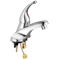 VEVOR Single Handle Sink Faucet, Chrome-Plated Silver Single Handle Bathroom Faucet, Kitchen Water Faucets with Overflow 1 or 3 Hole, Suitable for Bathroom, RV, Bar Sink, Public Restroom, Press-Type