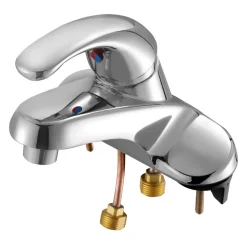 VEVOR Single Handle Sink Faucet, Chrome-Plated Silver Single Handle Bathroom Faucet, Kitchen Water Faucets with Overflow 1 or 3 Hole, Suitable for Bathroom, RV, Bar Sink, Public Restroom, Press-Type