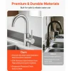 VEVOR Single Handle Sink Faucet, Kitchen Faucet Brushed Nickel Single Handle, Kitchen Water Faucets with Anti-Splash Aerator, Suitable for Bathroom, RV, Bar Sink, Public Restroom, High Arc Spout