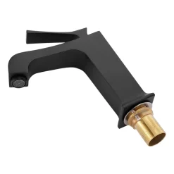 VEVOR Single Handle Sink Faucet, Matte Black Finish Faucet Kitchen Sink, Kitchen Water Faucets with Push-Button Drain, Suitable for Bathroom, RV, Bar Sink, Public Restroom, Waterfall-Style Spout