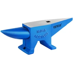 VEVOR Single Horn Anvil Cast Steel Anvil Blacksmith for Sale Forge Steel Tools with Round and Square Hole and Equipment Anvil Rugged Blacksmith Jewelers Durable and Robust Metal Working Tool 105Lbs