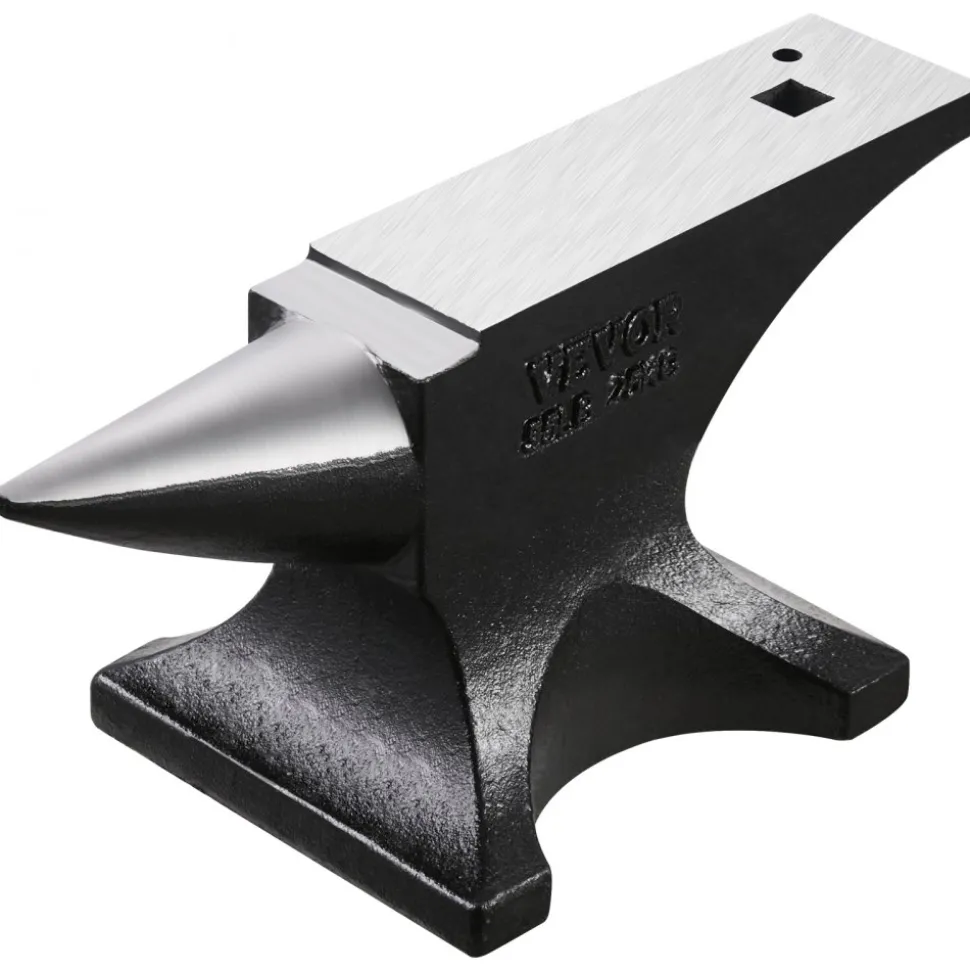 VEVOR Single Horn Anvil 55Lbs, Cast Iron Anvil Blacksmith Withstands Heavy Blows,Anvil Rugged Round Horn Anvil Blacksmith Jewelers Metalsmith Tool, for Sale Forge Tools and Equipment