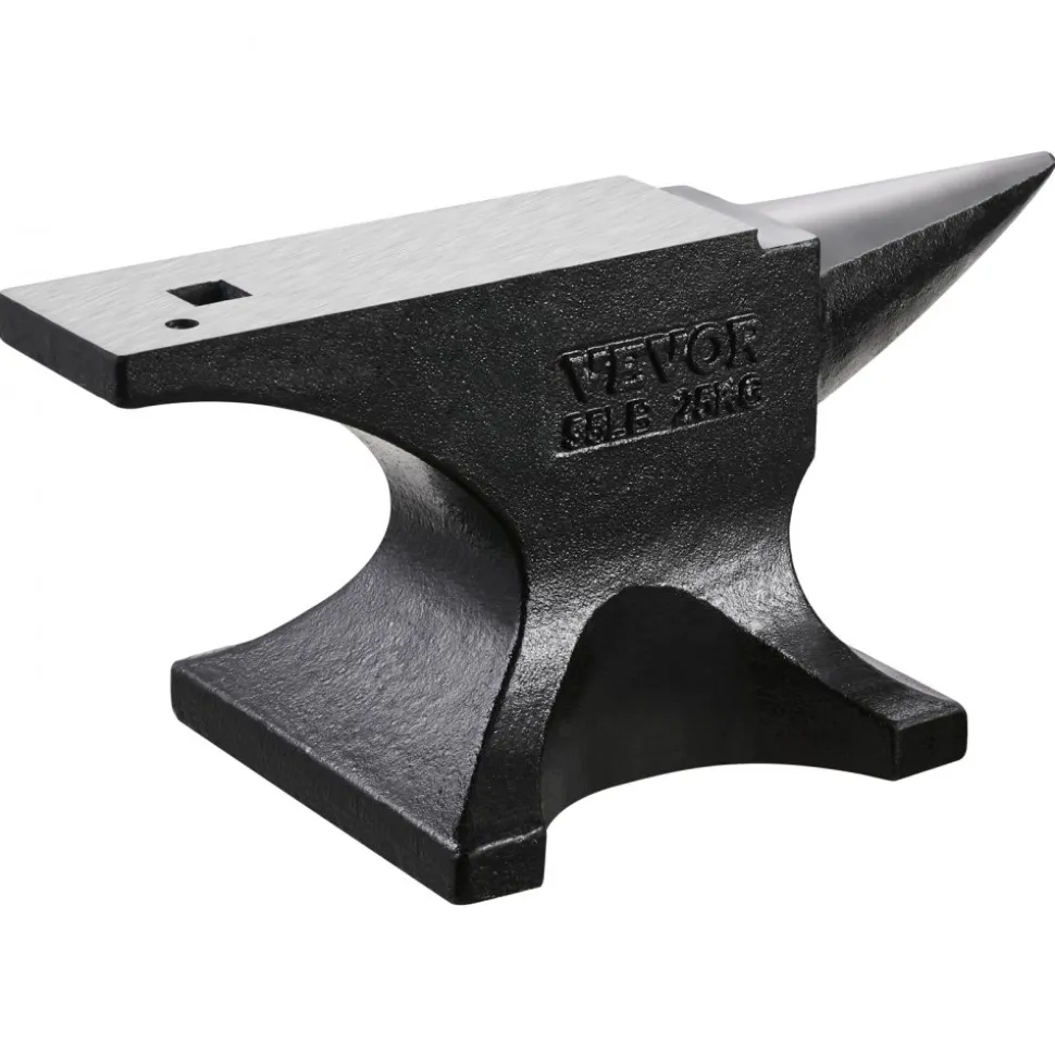 VEVOR Single Horn Anvil 55Lbs, Cast Iron Anvil Blacksmith Withstands Heavy Blows,Anvil Rugged Round Horn Anvil Blacksmith Jewelers Metalsmith Tool, for Sale Forge Tools and Equipment