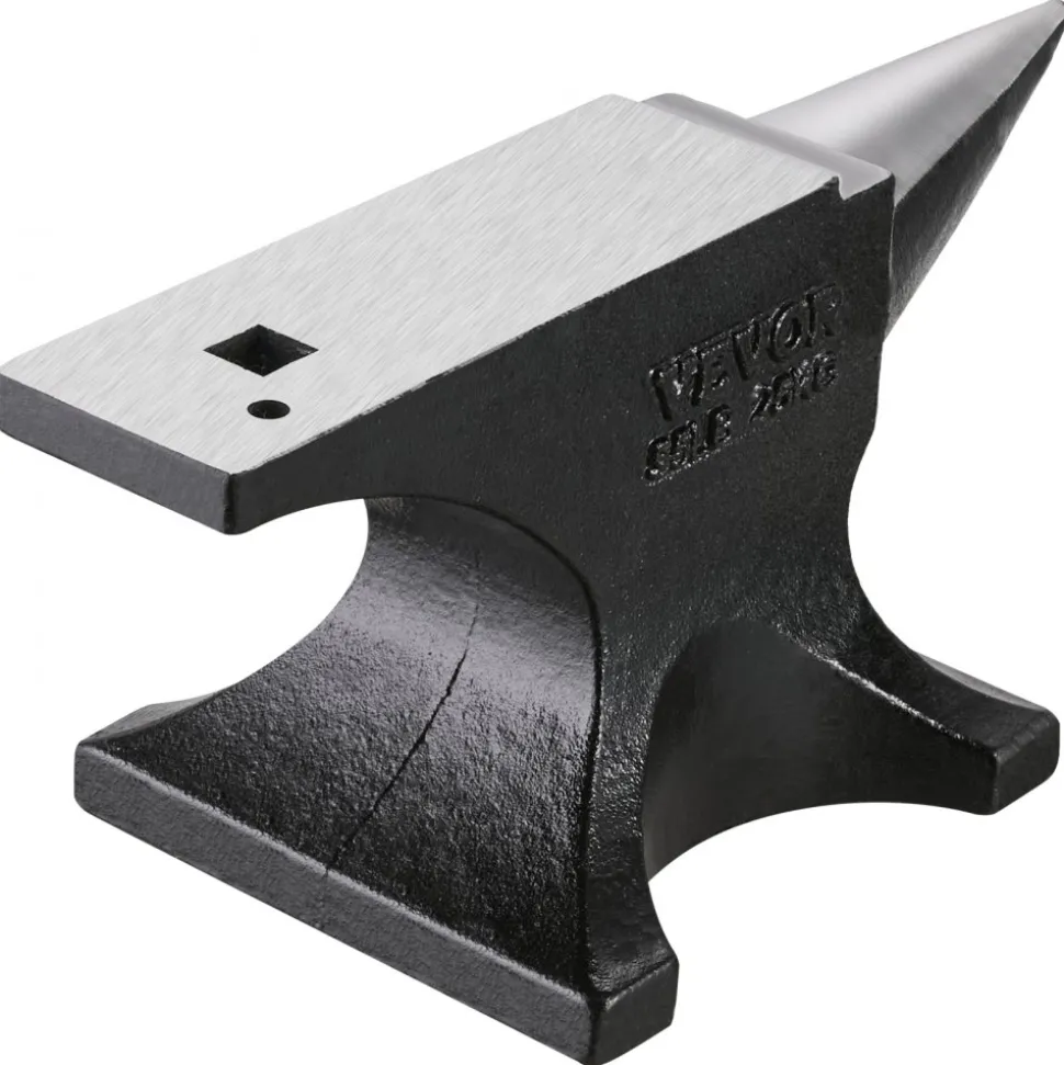 VEVOR Single Horn Anvil 55Lbs, Cast Iron Anvil Blacksmith Withstands Heavy Blows,Anvil Rugged Round Horn Anvil Blacksmith Jewelers Metalsmith Tool, for Sale Forge Tools and Equipment