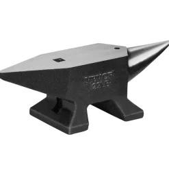 VEVOR Single Horn Anvil, 22Lbs Cast Steel Anvil, High Hardness Rugged Round Horn Anvil Blacksmith, Large Countertop and Stable Base, with Round and Square Hole, Metalsmith Tool for Bending and Shaping