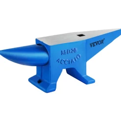 VEVOR Single Horn Anvil 44Lbs Steel Anvil Blacksmith for Sale Forge Tools and Equipment Anvil Rugged Round and Square Hole Horn Anvil Blacksmith Jewelers Metalsmith Blacksmith Tool