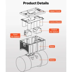 VEVOR Single Phase to 3-Phase Rotary Converter, 2.5HP 7A 208-240V Input/Output Rotary Phase Converter - Expandable to Higher Horsepower for Heavy-Load Equipment