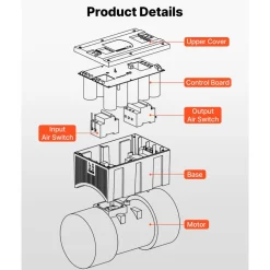 VEVOR Single Phase to 3-Phase Rotary Converter, 7.5HP 21A 208-240V Input/Output Rotary Phase Converter - Expandable to Higher Horsepower for Heavy-Load Equipment
