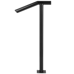 VEVOR Single Post 1-2, Black Steel Railing 441LBS Capacity Baking Varnish Iron Stairs Stylish Handrails for Outdoor Steps with Expansion Bolts & Drill Bit