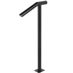 VEVOR Single Post 1-2, Black Steel Railing 441LBS Capacity Baking Varnish Iron Stairs Stylish Handrails for Outdoor Steps with Expansion Bolts & Drill Bit