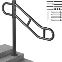 VEVOR Single Post Handrail for Outdoor 1-3 Steps, 40.5