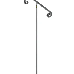 VEVOR Single Post Handrail Wrought Iron Post Mount Step Grab Supports in Ground Long Post Fits 1 or 2 Steps Grab Rail Single Post Railing (Gray)