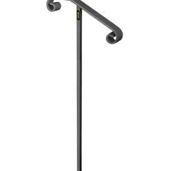 VEVOR Single Post Handrail Wrought Iron Post Mount Step Grab Supports in Ground Long Post Fits 1 or 2 Steps Grab Rail Single Post Railing (Gray)
