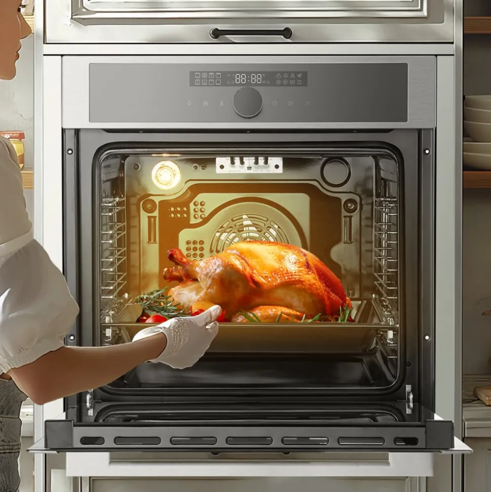 VEVOR Single Wall Oven, 24" Electric Built-in Wall Oven with 16 Cooking Functions, 2.68 Cu.Ft Electric Wall Ovens with Timer, 3150W Electric Oven with Baking Rack and Tray, for Kitchen