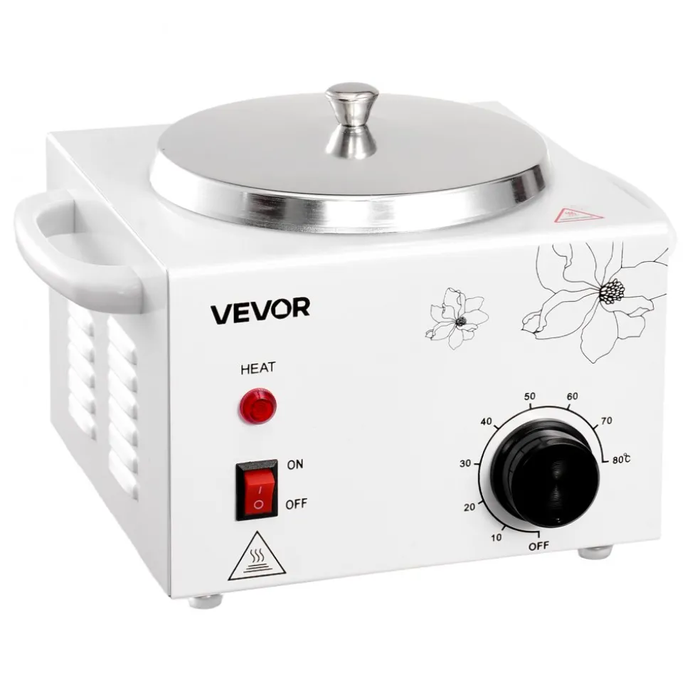 VEVOR Single Wax Warmer, 600ML Professional Wax Warmer for Hair Removal, 32 ℉ to 176℉ Adjustable Electric Waxing Heater Pot with 100PCS Waxing Sticks for Home Use, Beauty Salon, Spa