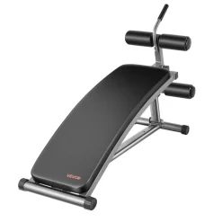 VEVOR Sit Up Bench, Curved Decline Ab Bench with Reverse Crunch Handle, with 6 Adjustable Height Setting, Heavy Duty Steel, 600 Lbs Capacity for Home Gym Workouts, Strength Training, Full Body Muscles