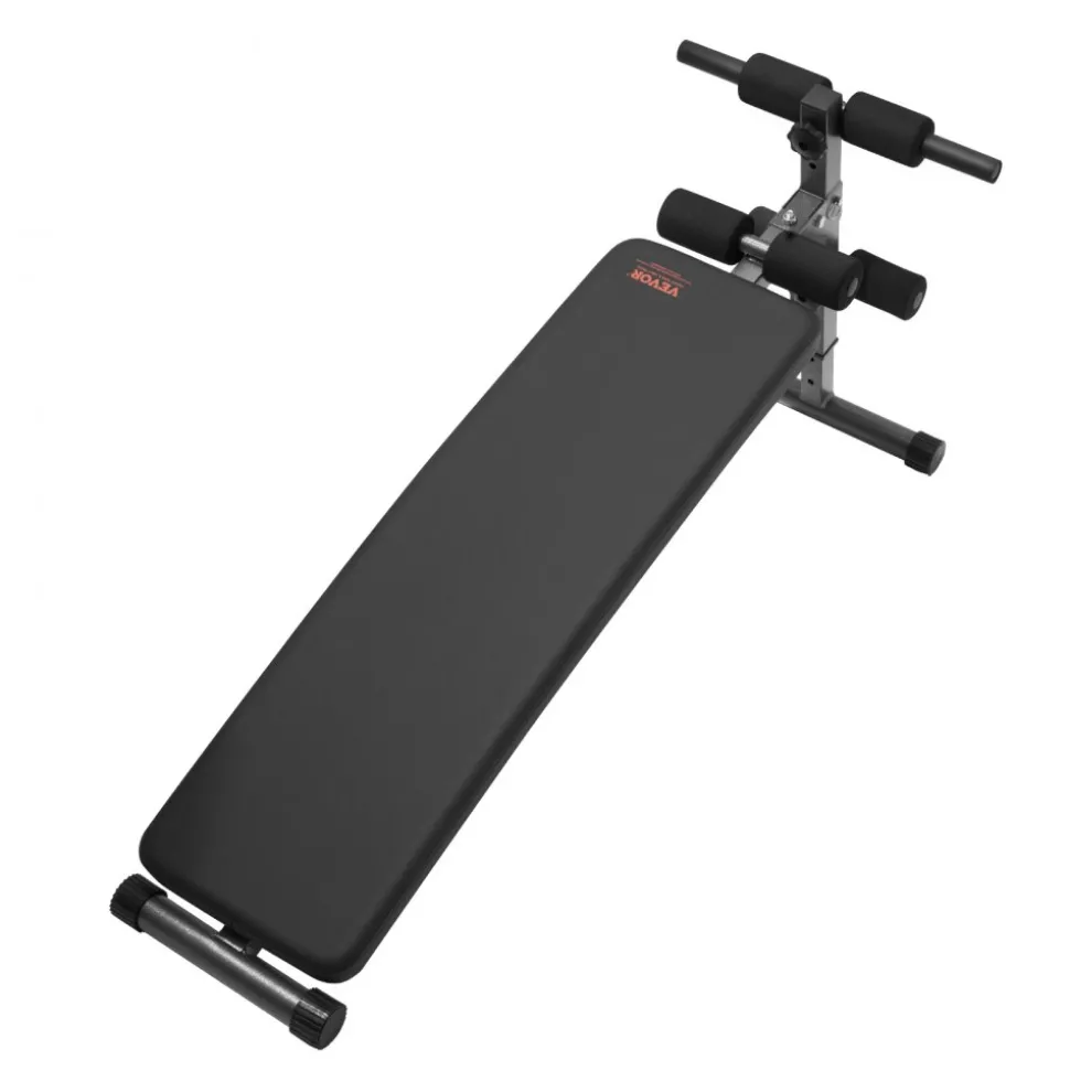 VEVOR Sit Up Bench, Folding Curved Decline Ab Bench, with 5 Adjustable Height Settings, Heavy-Duty Steel, Non-Slip Design, 500 Lbs Capacity for Home Gym Workouts, Strength Training, Full Body Muscles