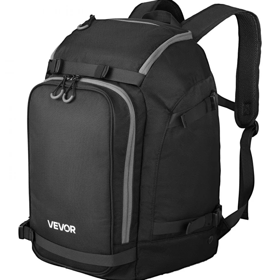 VEVOR Ski Boot Bag, 55L, Snowboard Boots Travel Backpack for Men Women, with Waterproof Exterior & Bottom, Durable 1680D Oxford, Bag for Skis, Snowboard, Helmet, Goggles, Gloves, Accessories (Black)