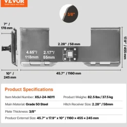 VEVOR Skid Steer Attachment Plate, 3/8