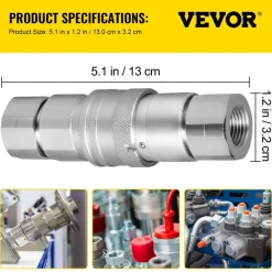 VEVOR Skid Steer Hydraulic Quick Connect 1/2