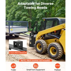 VEVOR Skid Steer Pallet Fork Frame, 4000 lbs Rated Capacity, 45-inch Pallet Fork Frame Attachments with 2-inch Hitch Receiver & Spear Sleeves, Fit for Quick Attach Tractor Loaders, Frame Only