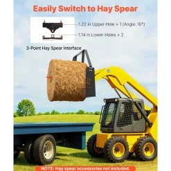 VEVOR Skid Steer Pallet Fork Frame, 4000 lbs Rated Capacity, 45-inch Pallet Fork Frame Attachments with 2-inch Hitch Receiver & Spear Sleeves, Fit for Quick Attach Tractor Loaders, Frame Only