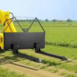 VEVOR Skid Steer Pallet Forks, 2600 lbs Rated Capacity, Pallet Fork Frame Attachment with 48-inch Pallet Forks Blades, 1-7/8 inch Ball Hitch Receiver, Quick Tach Connection for Skid Steers, Tractors