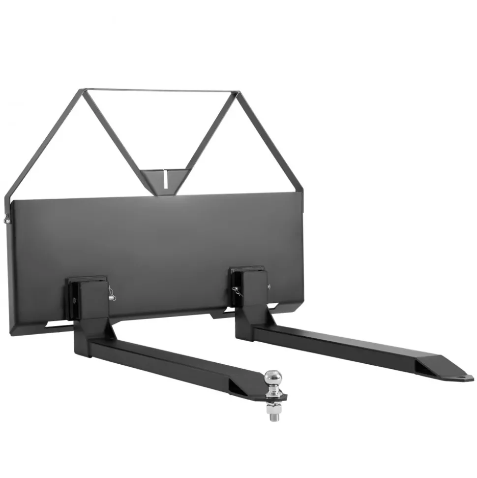 VEVOR Skid Steer Pallet Forks, 2600 lbs Rated Capacity, Pallet Fork Frame Attachment with 48-inch Pallet Forks Blades, 1-7/8 inch Ball Hitch Receiver, Quick Tach Connection for Skid Steers, Tractors