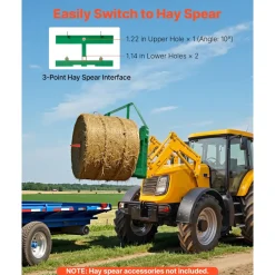 VEVOR Skid Steer Pallet Frame, 4000 lbs Rated Load Capacity, 45-inch Pallet Fork Frame Attachments with 2-inch Hitch Receiver & Spear Sleeves, Fit for John Deere Loaders Quick Attach Mount, Frame Only
