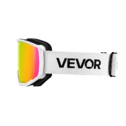 VEVOR Ski Goggles, Cylindrical Lens with Pink Revo Coating, OTG Anti fog Snow Goggles for Men Women Youth, TPU Frame & Ventilation Structure, Suitable for Skiing, Skating, Snowboarding, Cycling