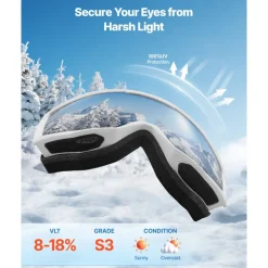 VEVOR Ski Goggles, Cylindrical Lens with Pink Revo Coating, OTG Anti fog Snow Goggles for Men Women Youth, TPU Frame & Ventilation Structure, Suitable for Skiing, Skating, Snowboarding, Cycling