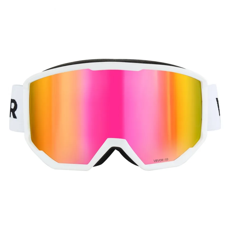 VEVOR Ski Goggles, Cylindrical Lens with Pink Revo Coating, OTG Anti fog Snow Goggles for Men Women Youth, TPU Frame & Ventilation Structure, Suitable for Skiing, Skating, Snowboarding, Cycling