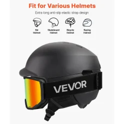 VEVOR Ski Goggles, Cylindrical Lens with Ice Blue Revo Coating, OTG Anti fog Snow Goggles for Men Women Youth, TPU Frame & Ventilation Structure, Suitable for Skiing, Skating, Snowboarding, Cycling
