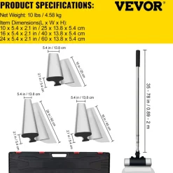 VEVOR Skimming Blade Set,25+40+60 cm Blades + 35