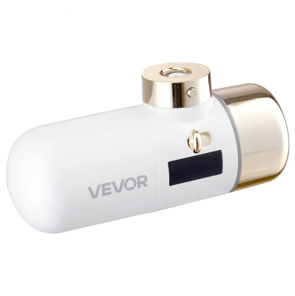 VEVOR Skincare Water Filter, Faucet Mount Water Filters with Micro-nano Bubble for Skin, Sink Tap Purifier, Removes Chlorine with 1 Filter, for Kitchen and Bathroom Faucets, White + Gold