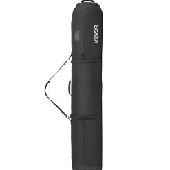 VEVOR Ski Roller Bag, Up to 68.9 in/175 cm, Padded Snowboard Bag with Wheels for Air Travel, 600D Waterproof Oxford Fabric, with Adjustable Straps, for Skis Poles Goggles Gloves Helmet Boots (Black)