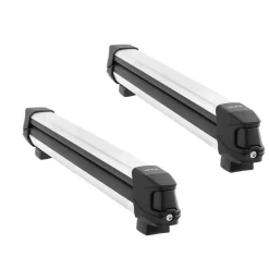 VEVOR Ski & Snowboard Roof Rack, Carry up to 4 Pairs of Skis or 2 Snowboards, 2 PCS Aluminum Universal Car Roof Rack with Lock & Rubber Padding, Carrier for Fishing Rod, Fit Most Slotted Crossbars