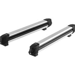 VEVOR Ski & Snowboard Roof Rack, Carry up to 6 Pairs of Skis or 4 Snowboards, 2 PCS Aluminum Universal Car Roof Rack Top Holder with Lock & Rubber Padding for Fishing Rod, Fit Most Slotted Crossbars