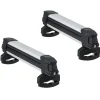 VEVOR Ski & Snowboard Roof Rack, Carry up to 4 Pairs of Skis or 2 Snowboards, 2 PCS Aluminum Universal Car Roof Rack Top Holder with Lock & Rubber Padding, Carrier for Fishing Rod, Fit Most Crossbars