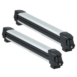 VEVOR Ski & Snowboard Roof Rack, Carry up to 6 Pairs of Skis or 4 Snowboards, 2 PCS Aluminum Universal Car Roof Rack Top Holder with Lock and Rubber Padding for Fishing Pole Rod, Fit Most Crossbars