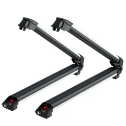VEVOR Ski & Snowboard Roof Rack, Carry up to 6 Pairs of Skis or 4 Snowboards, 2 PCS Aluminum Universal Car Roof Rack with Lock & Rubber Padding, Carrier for Fishing Rod, Fit Most Slotted Crossbars