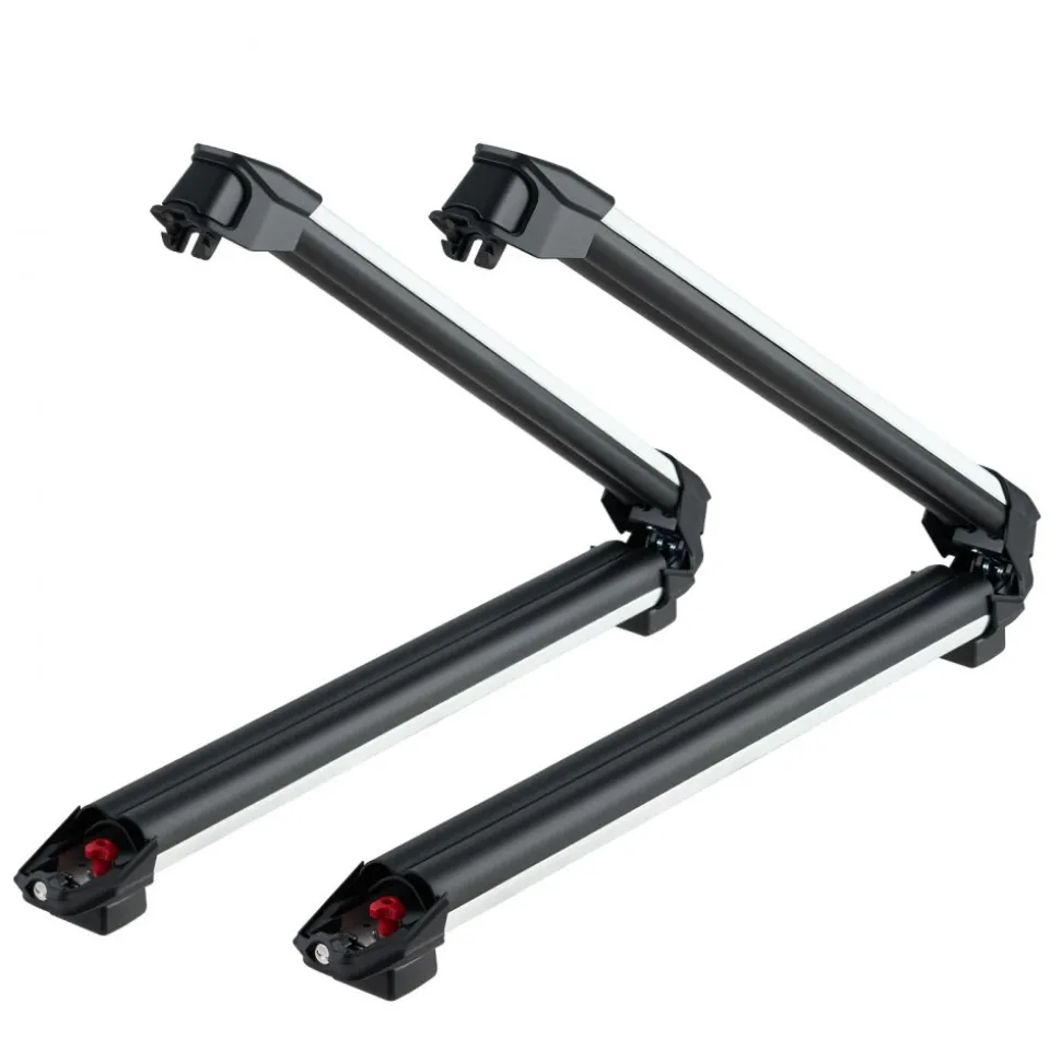 VEVOR Ski & Snowboard Roof Rack, Carry up to 6 Pairs of Skis or 4 Snowboards, 2 PCS Aluminum Universal Car Roof Rack with Lock & Rubber Padding, Carrier for Fishing Rod, Fit Most Slotted Crossbars