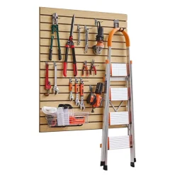VEVOR Slat Wall Paneling, 4 x 4ft, MDF Garage Slatwall with Modular Design, Natural Slat Wall Easy-to-Install Adjustable Slatwall Panel with Coupling Structure & DIY Cutting, Fit for Storage & Display