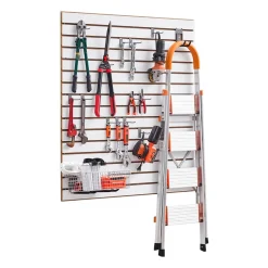 VEVOR Slat Wall Paneling, 4 x 4 ft, MDF Garage Slatwall with Modular Design, White Slat Wall Easy-to-Install Adjustable Slatwall Panel with Coupling Structure & DIY Cutting, Fits for Storage & Display