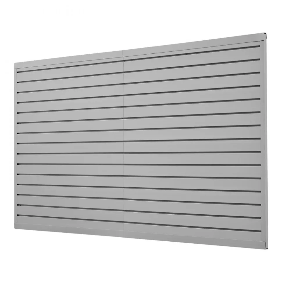 VEVOR Slat Wall Paneling, 8 x 4 ft, PVC Garage Slatwall with Modular Design, Grey Slat Wall Easy-to-Install Adjustable Slatwall Panel with Coupling Structure & DIY Cutting, Fits for Storage & Display