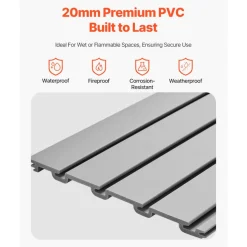 VEVOR Slat Wall Paneling, 8 x 4 ft, PVC Garage Slatwall with Accessories, Grey Slat Wall Easy-to-Install Adjustable Slatwall Panel with Coupling Structure & DIY Cutting, Fits for Storage & Display