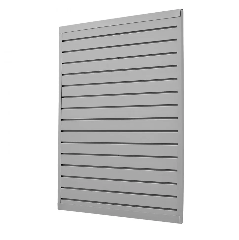 VEVOR Slat Wall Paneling, 4 x 4 ft, PVC Garage Slatwall with Modular Design, Grey Slat Wall Easy-to-Install Adjustable Slatwall Panel with Coupling Structure & DIY Cutting, Fits for Storage & Display