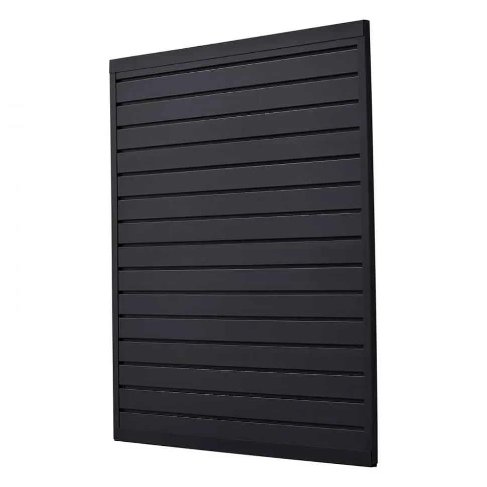VEVOR Slat Wall Paneling, 4 x 4 ft, PVC Garage Slatwall with Modular Design, Black Slat Wall Easy-to-Install Adjustable Slatwall Panel with Coupling Structure & DIY Cutting, Fits for Storage & Display