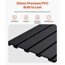 VEVOR Slat Wall Paneling, 2 x 4 ft, PVC Garage Slatwall with Modular Design, Black Slat Wall Easy-to-Install Adjustable Slatwall Panel with Coupling Structure & DIY Cutting, Fits for Storage & Display